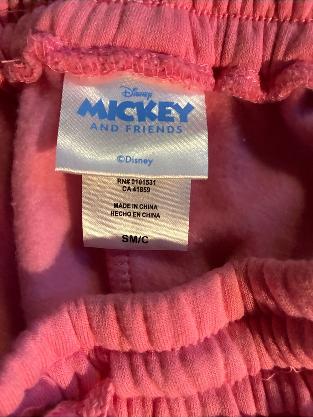 Disney Mickey and friends Minnie, mouse pink fleece sweat shorts Juniors S - Picture 3 of 3